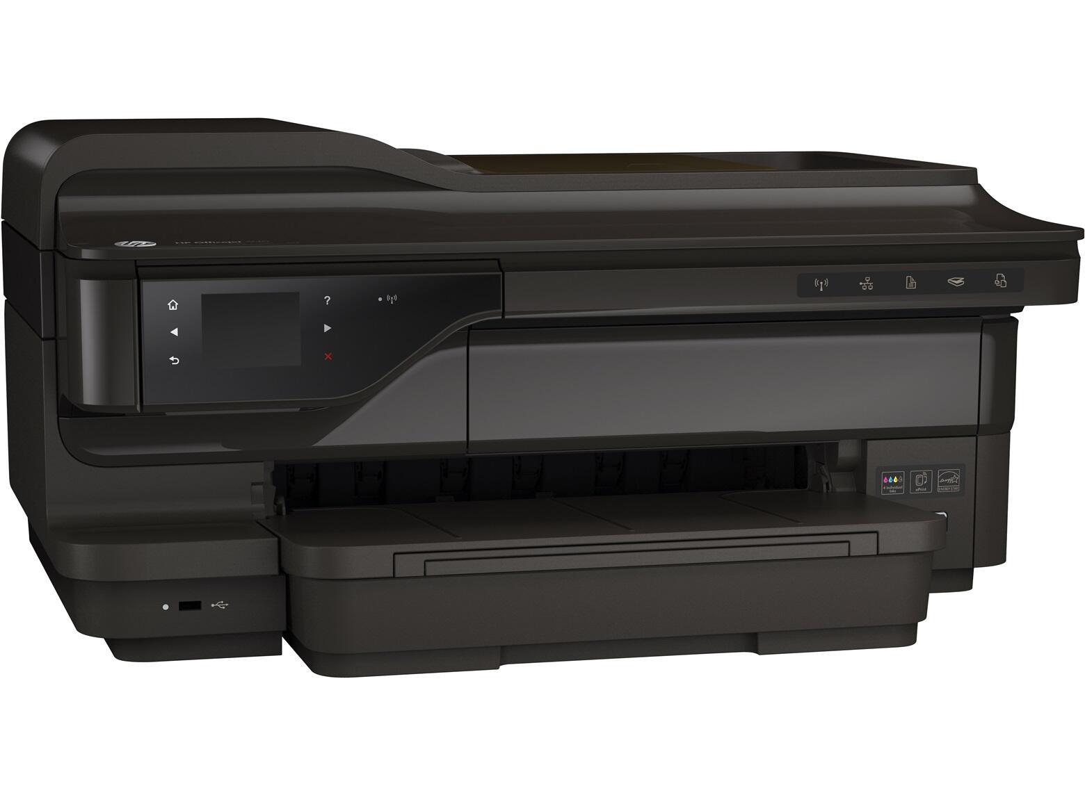 Drucker, Scanner, Kopierer, 4800 x 1200 dpi, WiFi, USB 2.0 HP OfficeJet 7610-CR769A Multifunktion Großformatdrucker schwarz 