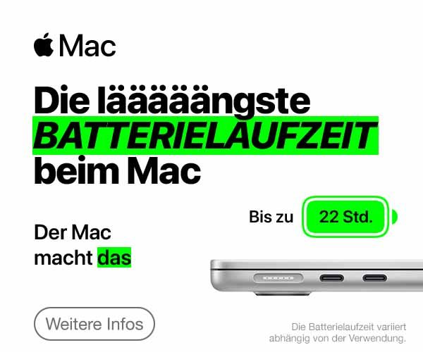 Batterielaufzeit beim Mac