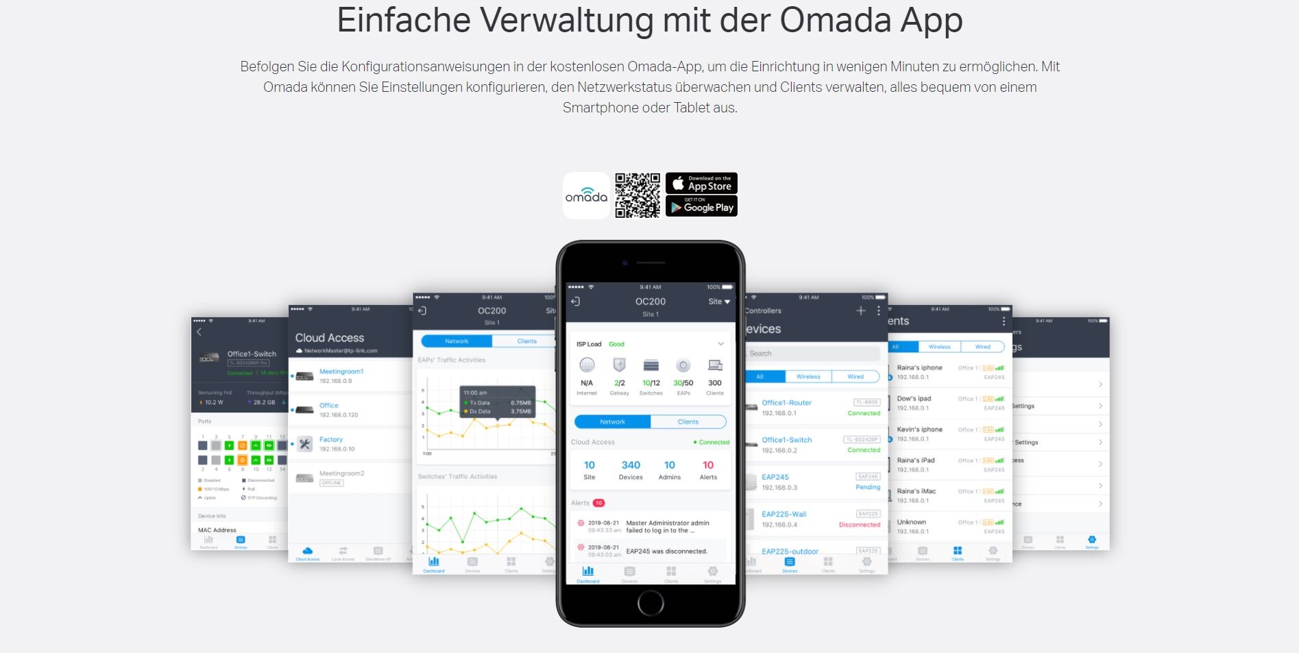 Einfache Verwaltung mit der Omada App