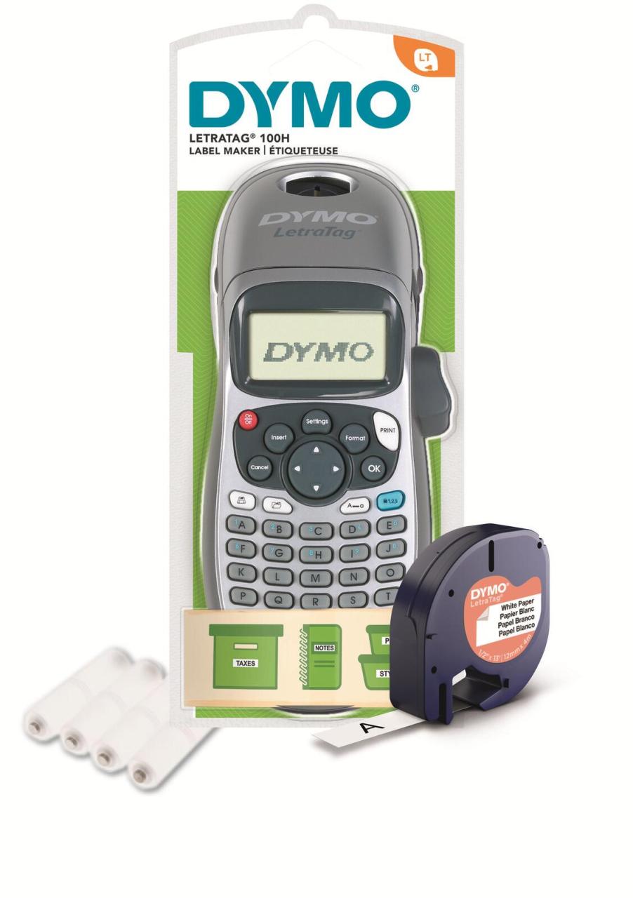 DYMO LetraTag LT-100H Beschriftungsgerät - Silber Edition inkl. Batterien