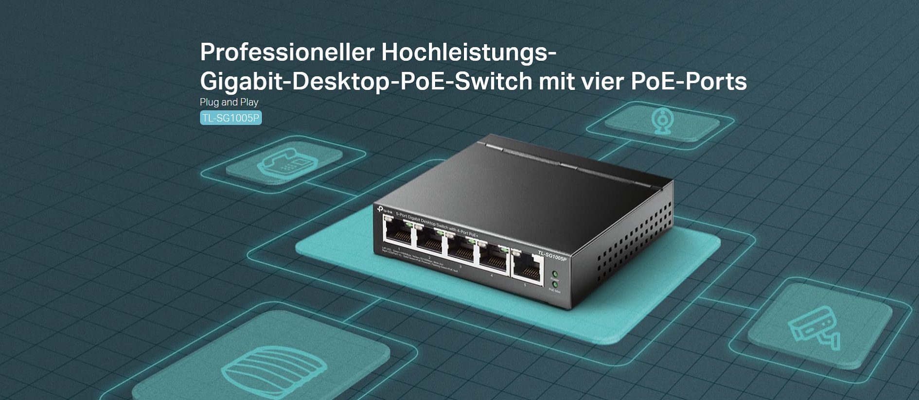 Hochleistungs- Gigabit-Desktop-PoE-Switch