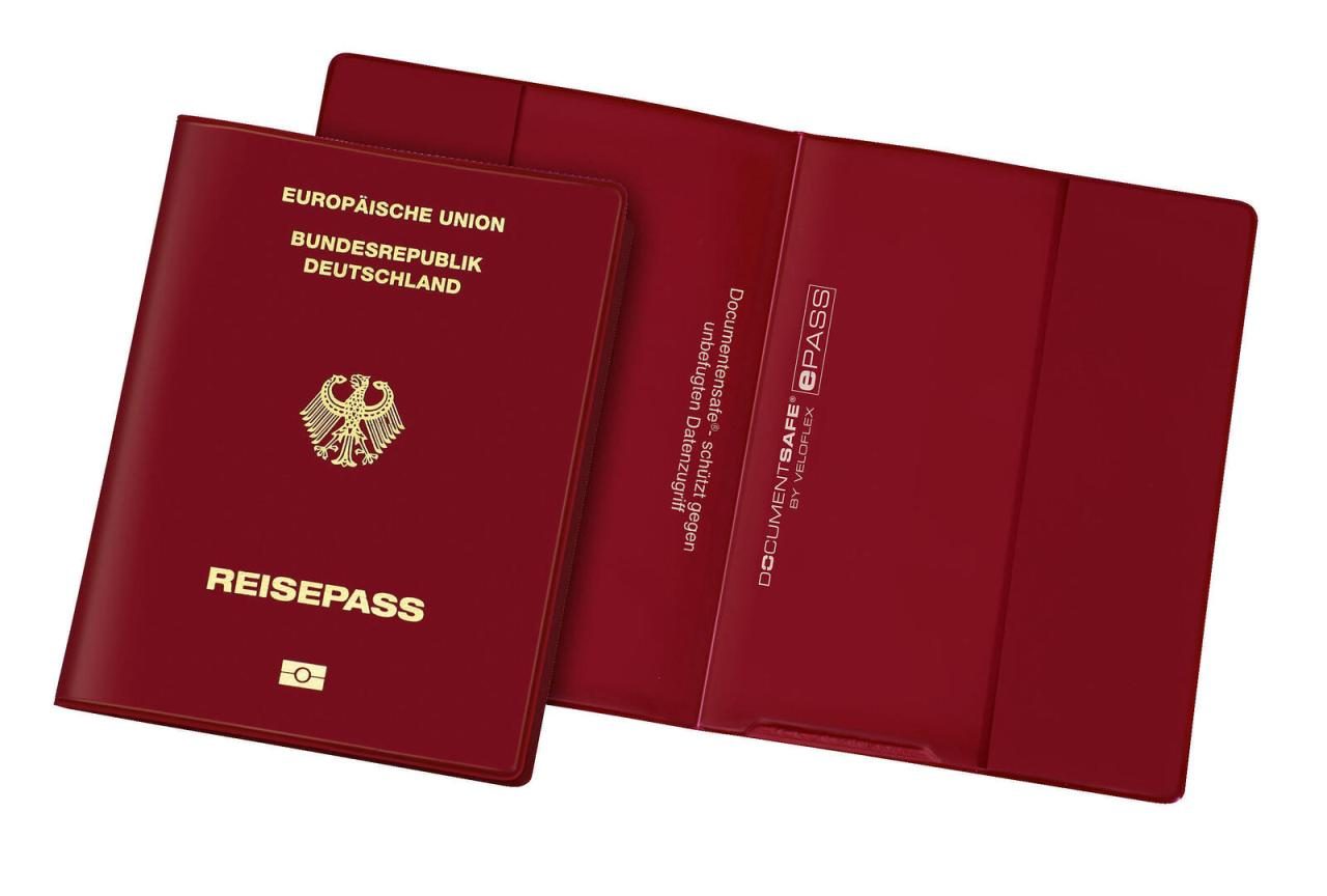 VELOFLEX Ausweishüllen Veloflex Reisepass-Schutzhülle 10,0 x 13,5 weinrot