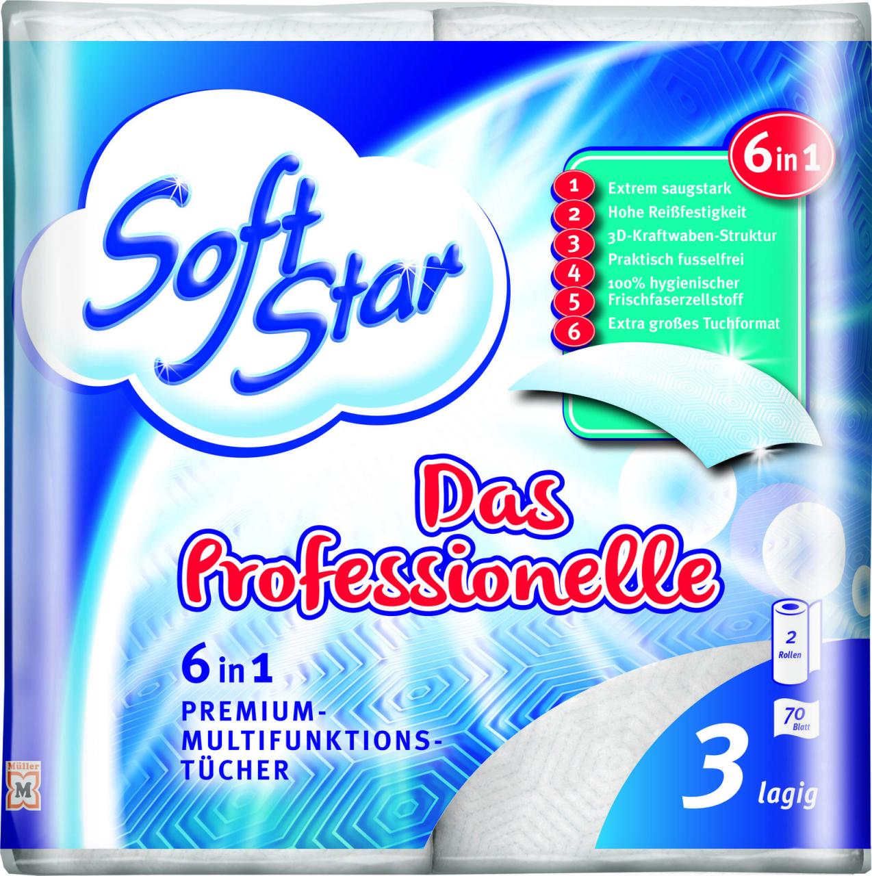 Soft Star Küchenrollen SoftStar Küchentü. Prof. 2 Ro. 3-lagig