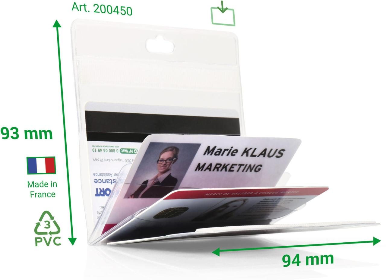 tarifold Namensschilder Multikartenhalter transparent 9 cm x 6 cm Kunststoff Transparent