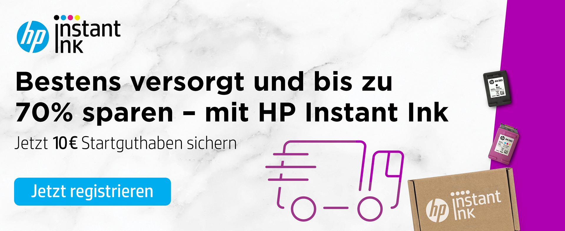 HP Instant Ink - Bestens versorgt. Jetzt 10 € Startguthaben sichern