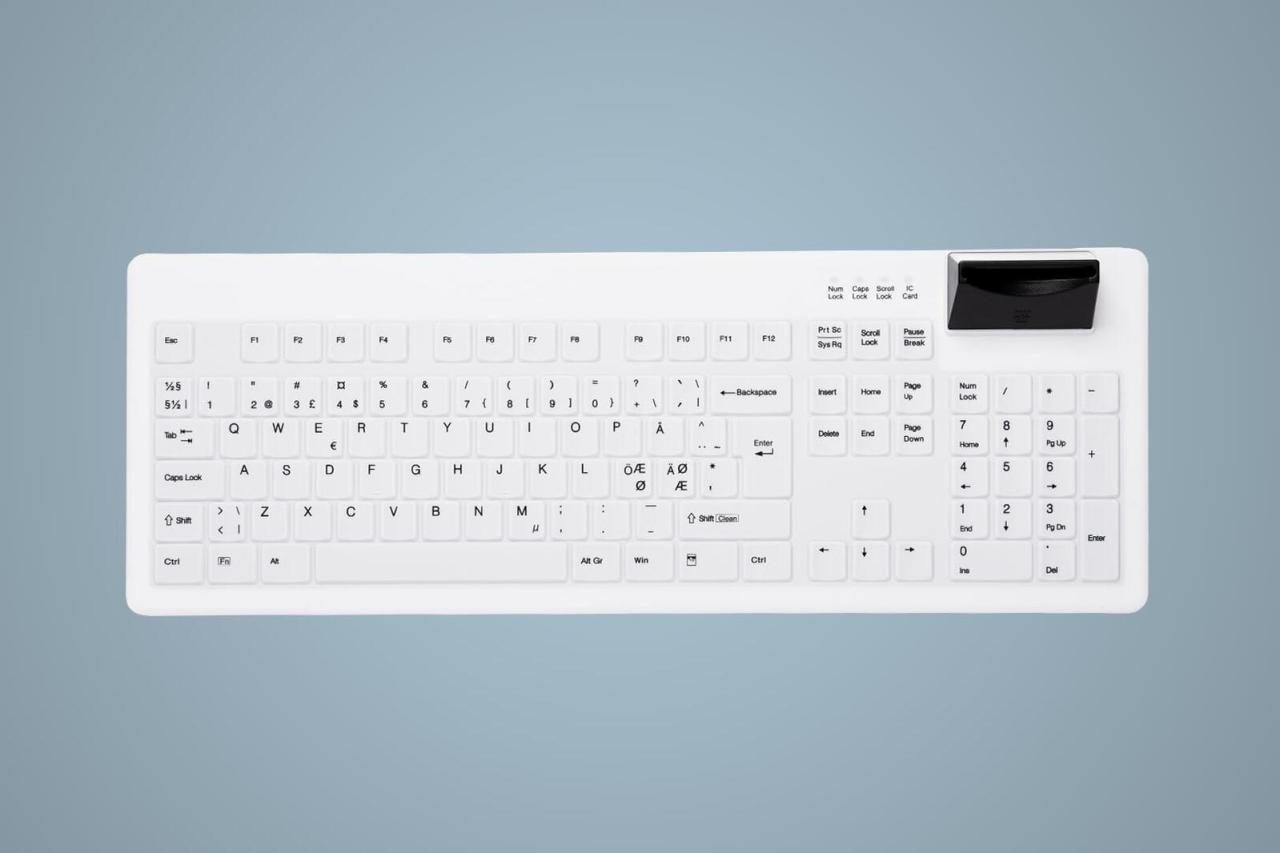 7061117306891 - AK-C8200 Hygiene Tastatur mit Smart ID Card Reader - Deutsch - Weiß 7061117306891 - AK-C8200 Hygiene Tastatur mit Smart ID Card Reader - Deutsch - Weiß