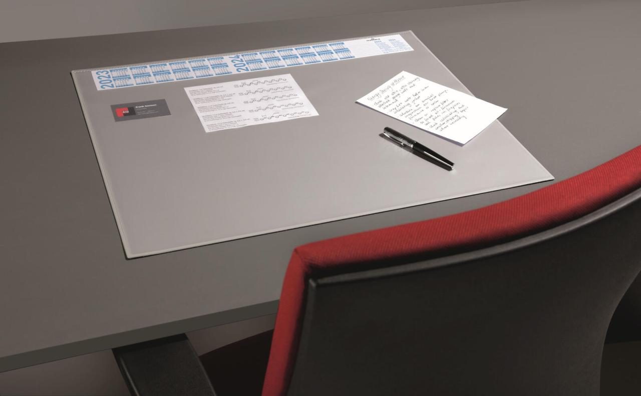 DURABLE Schreibtischunterlage Schreibunterlage grau M.Kalend PVC grau