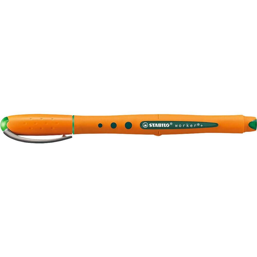STABILO worker + Tintenroller orange 0,5 mm - Schreibfarbe: grün