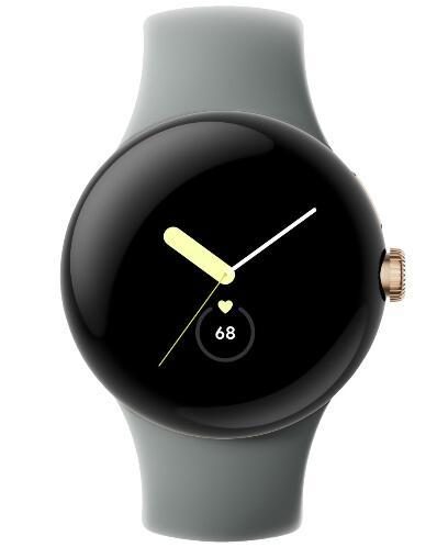 Google Pixel Watch (Wi-Fi) - 41mm in Champagne Gold mit Sportarmband in Hazel