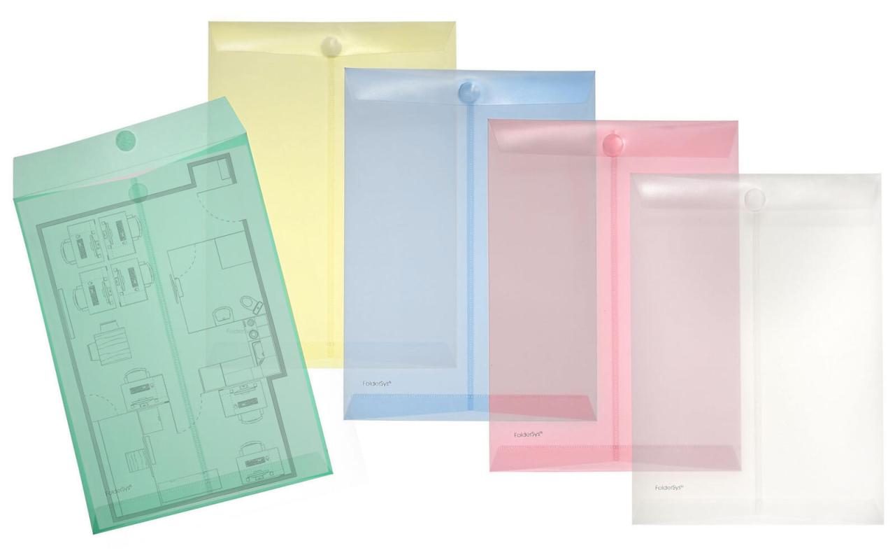 FolderSys Dokumententaschen Umlauft.Hochformat,farbs.10St. DIN A4 farbsortiert glatt 0.2 mm