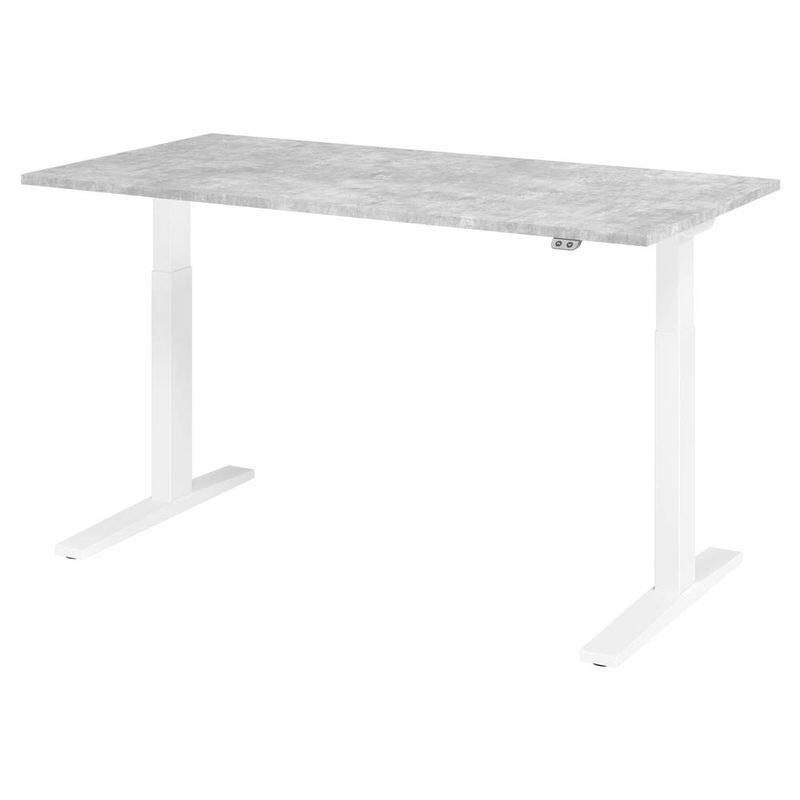 4032062190883 - HAMMERBACHER XMKA16 elektrisch höhenverstellbarer Schreibtisch beton rechteckig C-Fuß-Gestell weiß 1600 x 800 cm 4032062190883 - HAMMERBACHER XMKA16 elektrisch höhenverstellbarer Schreibtisch beton rechteckig C-Fuß-Gestell weiß 1600 x 800 cm
