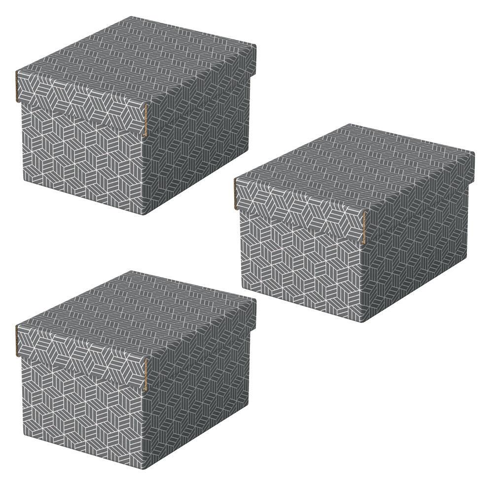 Esselte Aufbewahrungsboxen LEITZ Box Home S grau 3St. 6,5 l - 20,0 x 25,5 x 15,0 cm grau