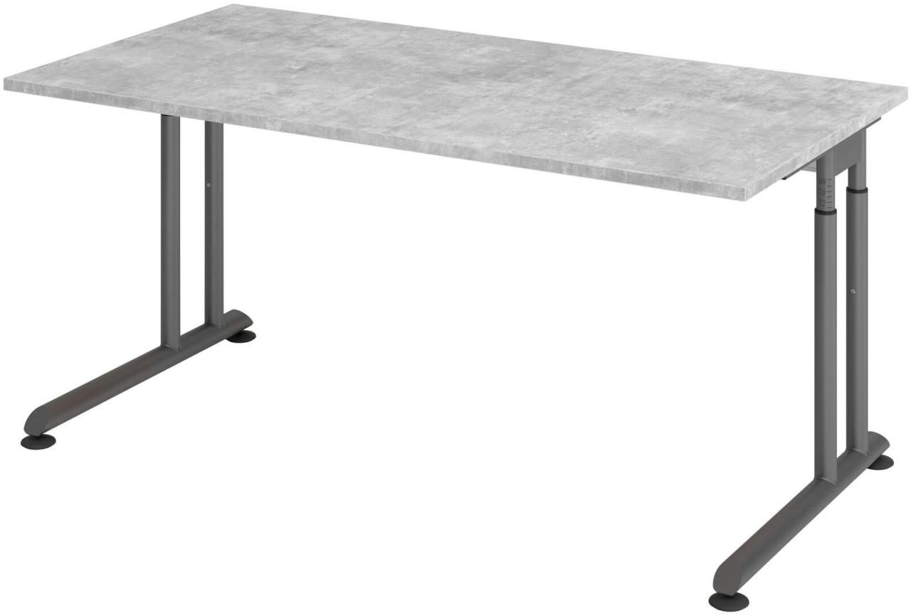 4032062186091 - HAMMERBACHER ZS16 höhenverstellbarer Schreibtisch beton rechteckig C-Fuß-Gestell grau 1600 x 800 cm 4032062186091 - HAMMERBACHER ZS16 höhenverstellbarer Schreibtisch beton rechteckig C-Fuß-Gestell grau 1600 x 800 cm