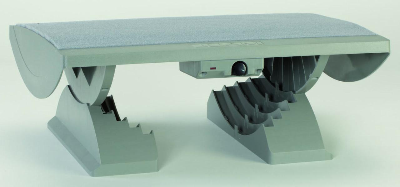 MAUL Fußstützen Maul Fußstütze Beheizt Kunststoff mit Teppichbelag grau