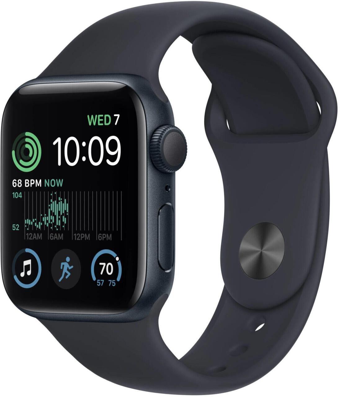 Apple Watch SE (GPS) 44mm Aluminiumgehäuse mitternacht, Sportband mitternacht