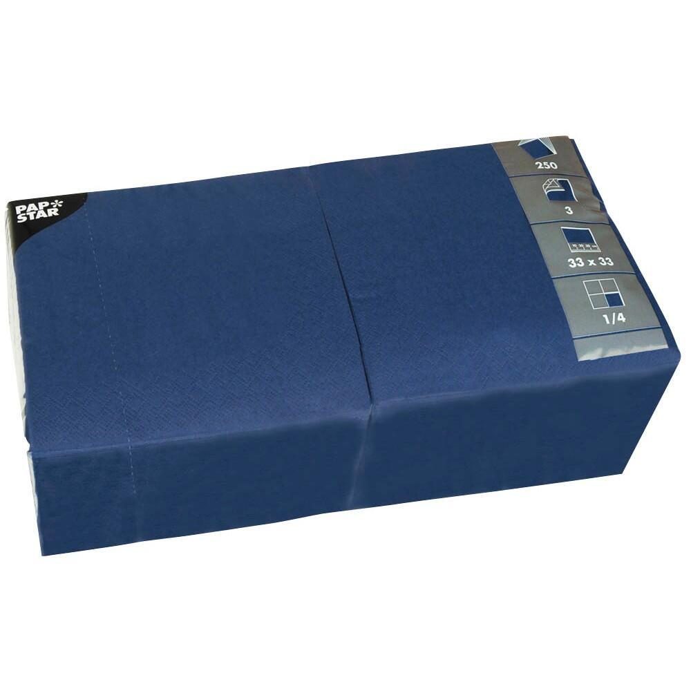 PAPSTAR Serviette dunkelblau 3-lagig 16,5 x 16,5 cm - 250 Stück