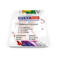 OFFICE-Partner Premium Fotopapier, weiß hochglänzend - 10 x 15cm 200g/m² - 50 Blatt