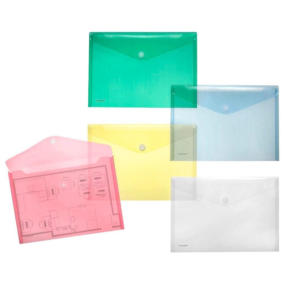 FolderSys Dokumententaschen DIN A4 farbsortiert glatt 0,20 mm - 10 Stück