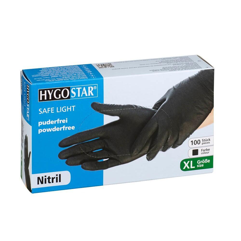 HYGOSTAR unisex Einmalhandschuhe SAFE LIGHT schwarz Größe XL - 100 St.