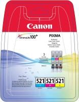 Canon Original Tintenpatronen CLI-521 Multipack cyan, magenta, gelb 446 Seiten 9ml (2934B007)
