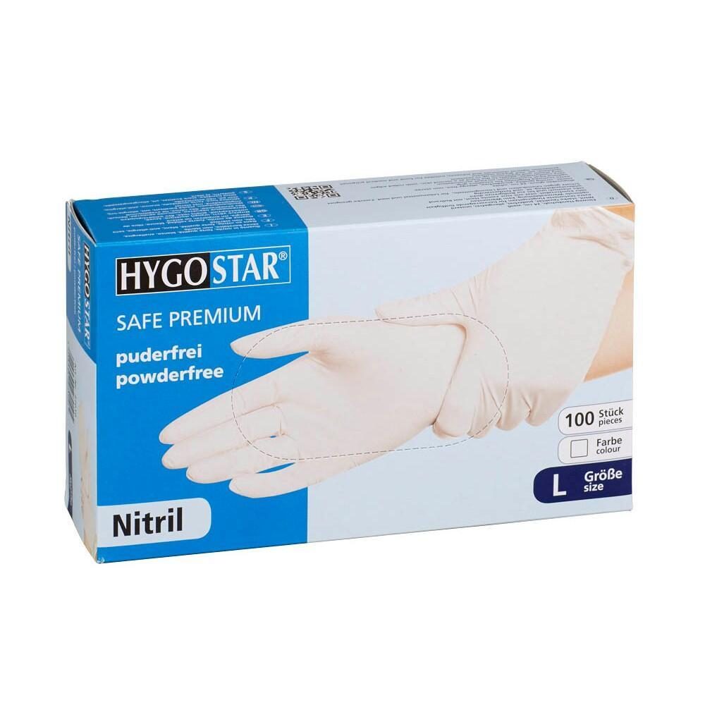 HYGOSTAR unisex Einmalhandschuhe SAFE PREMIUM weiß Größe L - 100 Stück